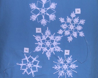 PDF Patterns for 5 Crocheted Snowflakes - set 9