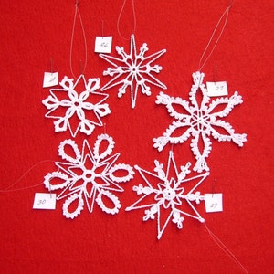 PDF Patterns for 5 Crocheted Snowflakes - set 6