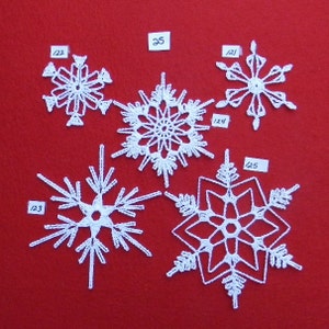 PDF Pattern for 5 Crocheted Snowflakes - set 25