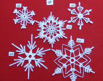 PDF Pattern for 5 Crocheted Snowflakes - set 25