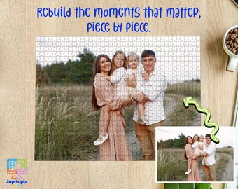 Personalized Photo Jigsaw Puzzle, Mothers Day Gift, Gift for Mom, Family Birthday with Your Picture, Couple Portrait, 100 1000 Pieces Puzzle