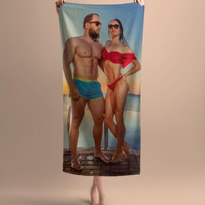 Personalized Photo Beach Towel, Custom Towel with Your Image, Unique Picture Gift, Summer Vacation Towel, Travel Pool or Beach Accessory
