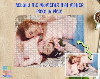 Custom Puzzle from Photo, Mothers Day Picture Jigsaw 1000 Piece Puzzle, Gift for Kids Mama, Couples Family Anniversary Keepsake