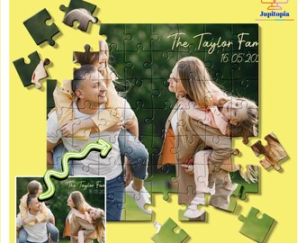Custom Photo Family Puzzle, Personalized Puzzle, Jigsaw Puzzle From Photo, Couple Gift, Gifts For Mom And Dad, Unique Memorial Gifts