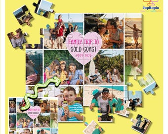 Custom Photo Collage Puzzle, Personalized Photo Family Vacation Puzzle, Custom Gift Jigsaw Puzzle,  Picture Puzzle, Anniversary Gift for Him