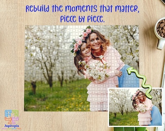 Custom Photo Mothers Day Jigsaw Puzzle, Gifts for Family, Mommy and Me Picture Birthday 300, 500, 1000 Pieces Puzzle, Gift for Mom