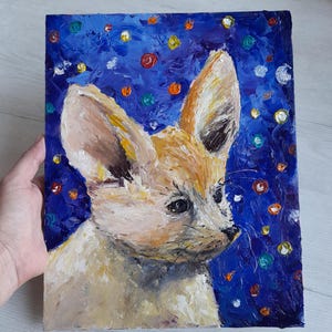 Pintura de raposa Animal Arte original Vida selvagem Impasto Original Fine Art Retrato de animal Raposa Arte de parede presente para crianças
