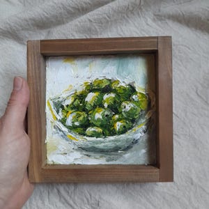 Pintura de azeitonas para casa Arte de parede Obra de arte Azeitonas emolduradas Impasto Semi-abstrata Pintura a óleo Cozinha Natureza morta Pintura Belas obras de arte