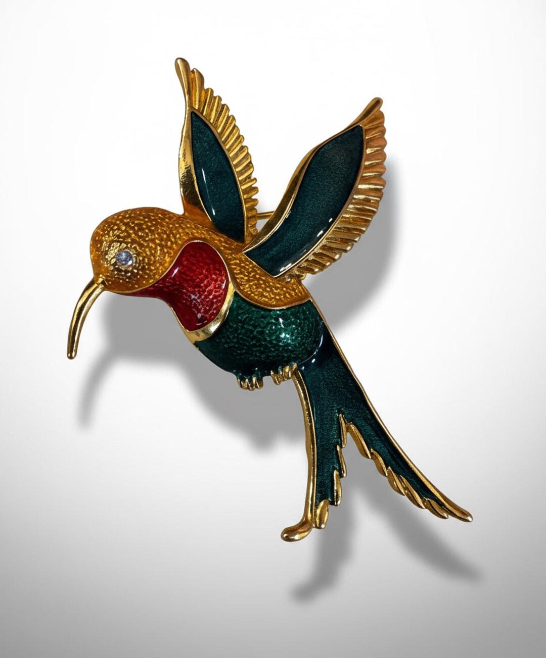 Jacobin Pin Vintage Enamel Hummingbird Brooch Pin - Etsy