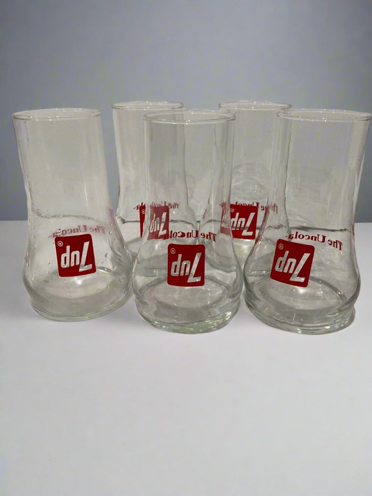 ヴィンテージ 7UP「The Uncola」逆さグラス 5個セット - Etsy 日本