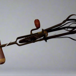 Vintage Wooden Handle Hand Crank  Egg Beater