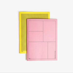 booq, pink-yellow notebook