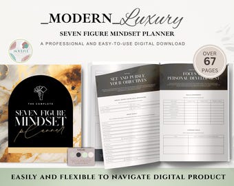 Seven Figure Mindset Planner PDF | Millionaire Mindset Journal | Goal Setting & Wealth Tracker | Business Growth Planner | Instant Download