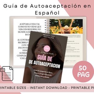 Self-Acceptance Guide in Spanish | Digital Workbook to Love Yourself More | Personal Development and Self-Love in PDF. Also includes PLR rights.