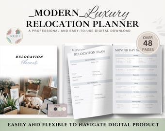 Relocation Planner PDF | Moving Checklist & Organizer | Printable Moving Binder | Home Change Planner | Digital Download | Move Tracker
