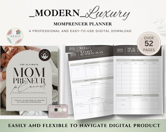 Mompreneur Planner PDF | Business & Life Organizer for Moms | Goal Setting Journal | Productivity Planner | Printable | Instant Download