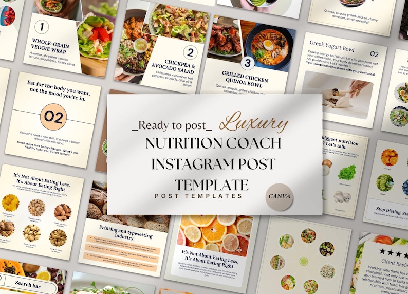 Nutrition Coach Instagram Post Templates | Canva Wellness Templates ...