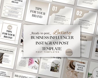 Business Influencer Instagram Post Templates | Canva Editable Content Kit | Social Media Templates for Coaches & Personal Brands