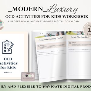 OCD-aktiviteter för barn | Utskrivbara arbetsblad om psykisk hälsa | Verktyg för ångest hos barn | KBT-baserade copingfärdigheter i PDF-format | Terapiaktiviteter