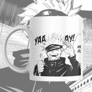 Satoru GOJO manga panel mug. Jujutsu Kaisen manga gift/anime gift Jujutsu Kaisen Mug, GOJO Mug