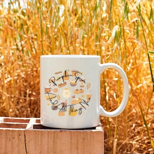 Pumpkin Spice Mug - Fall design coffee cup. Autumn feel tea cup.