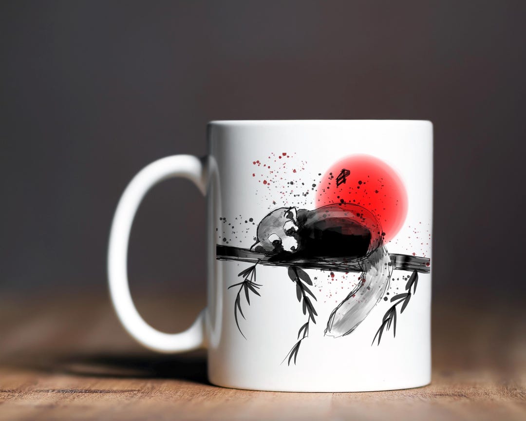 Red Panda Coffee Mug – Japanese Ink Art, Zen Wildlife Gift - Etsy