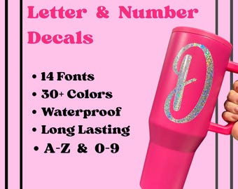 Custom Single Letter Vinyl Decal: 14 Fonts, 50+ Colors