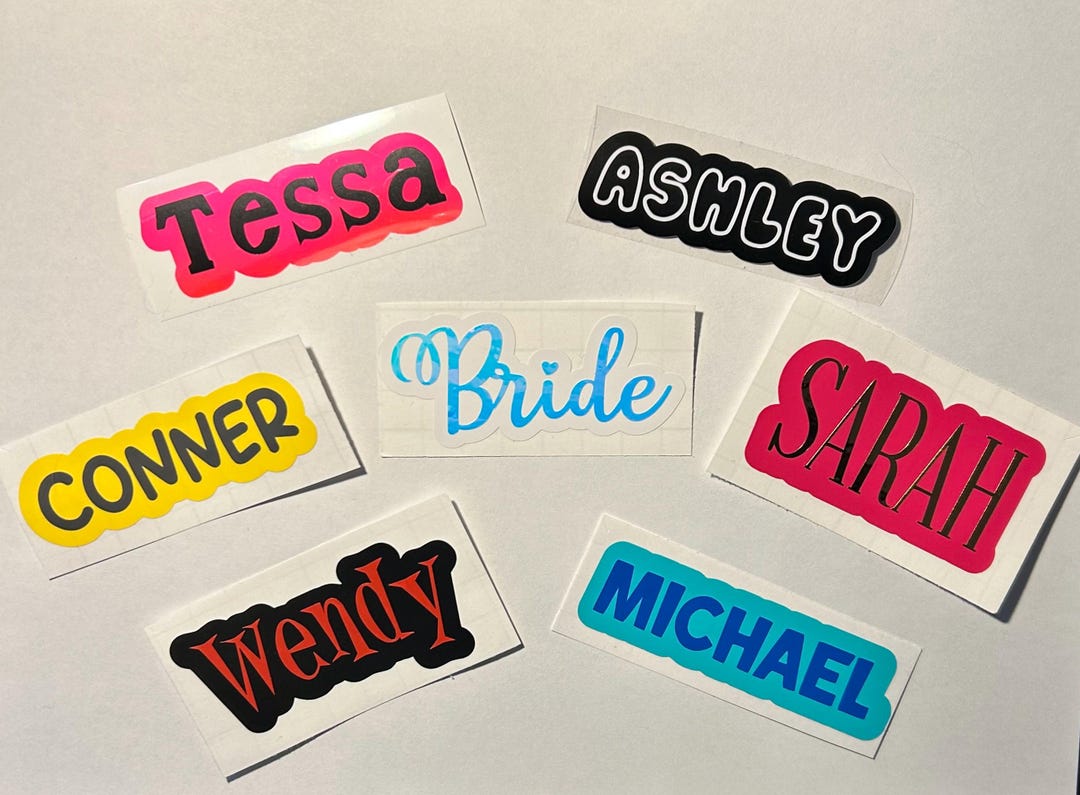 Double Layer Decal Stickers 44 Colors & 50 Fonts to Choose From - Etsy