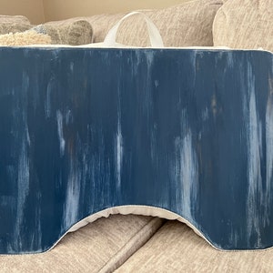 Large Coastal Blue Birchwood Lap Desk with Right Side Pocket image 3