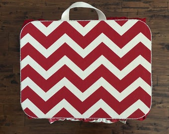 Small Red Chevron iPad/Tablet Lap Desk with Front Pocket