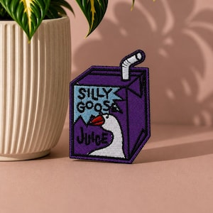 Silly Goose Juice - Embroidered Iron On Patch