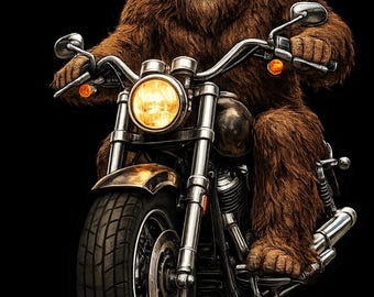 Bigfoot Motorcycle Sticker | Sasquatch Biker Waterproof Vinyl Decal