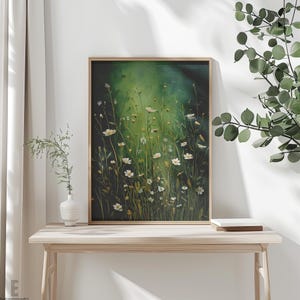 Wildflower Field Framed Canvas Wall Art, Rustic Floral Landscape Sign, Nature Wall Decor, Modern Farmhouse Canvas Art, Flowers Canvas Print