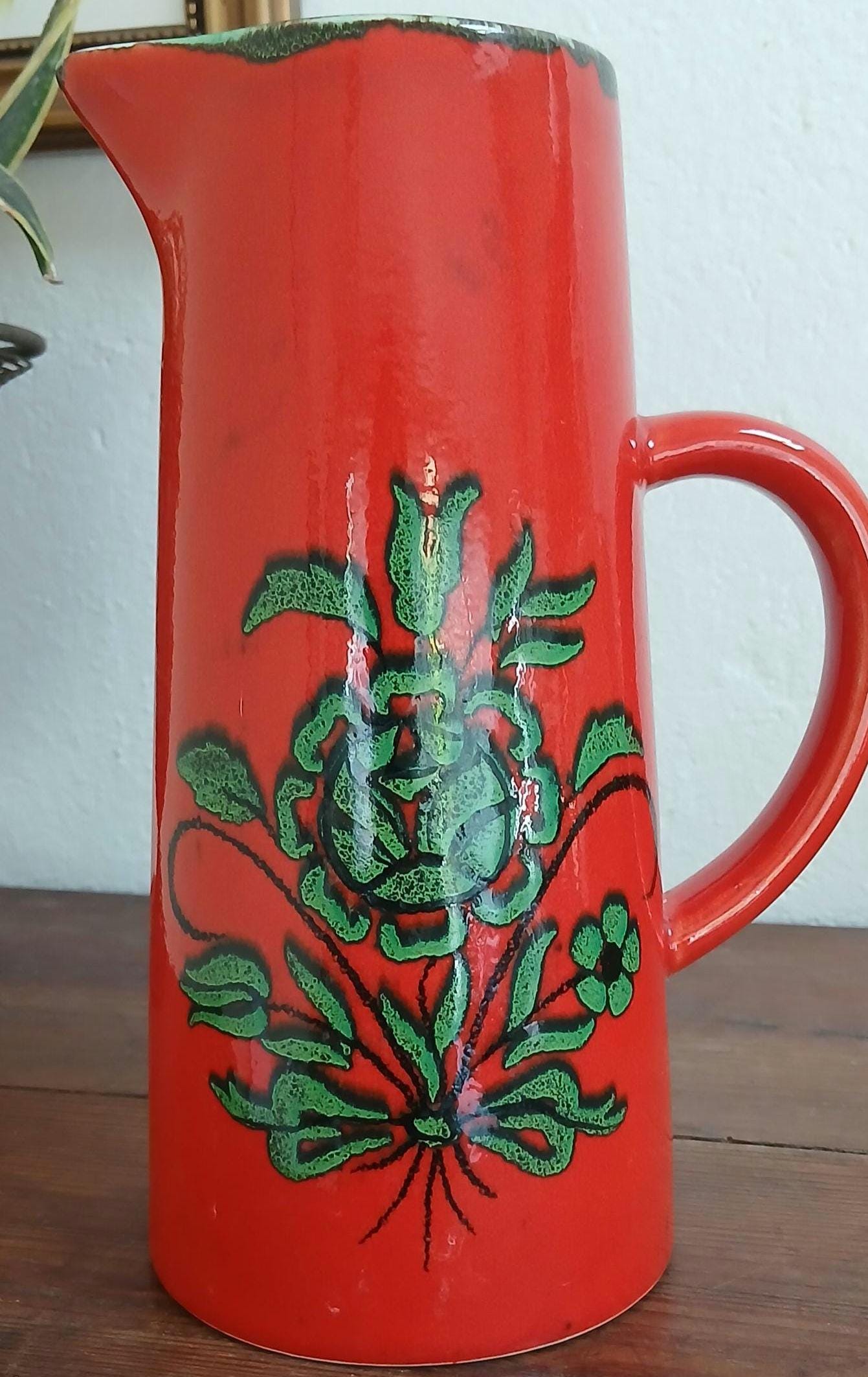 陶器　イギリス　オックスフォード製　デボラ・シアーズ　花瓶　花器　手描き 陶器 イギリス オックスフォード製 デボラ・シアーズ 花瓶 花器