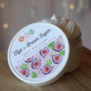Figs + Brown Sugar Body Cream: Organic Oils, Raw Honey (4oz)