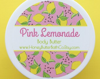 Pink Lemonade | Body Butter, Lotion, Cream, Lemon, Citrus, Birthday, Self Care, Cheer Up, Teacher Gift, Kid Gift, Summer Party, Happy Gift