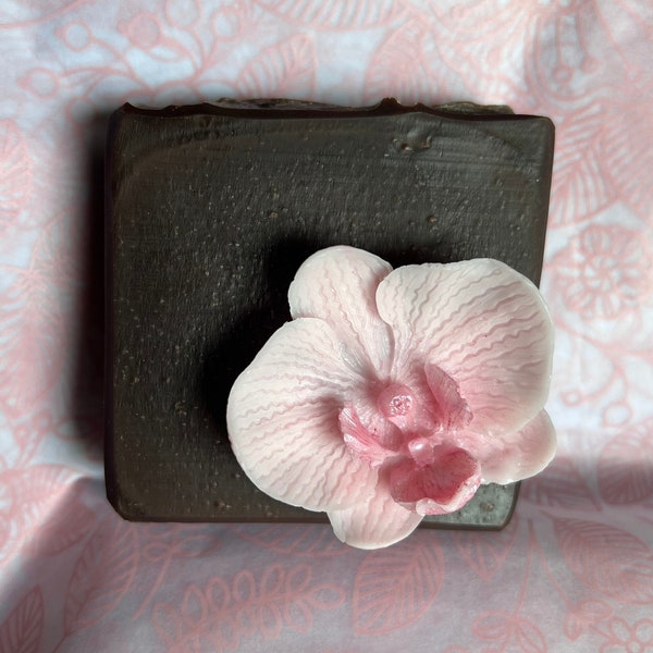 Chocolate & Flowers Soap | Cocoa, Amber, Orchid, Self Care, Gift, Birthday, Shower, Wedding, Floral, Congrats, New Mom, Garden, Unique Gift