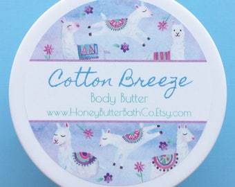 Cotton Breeze | Body Butter, Lotion, Cream, Cotton, Clean, Citrus, Laundry, Birthday, Baby Shower, Llama, Self Care, Fresh, Lamb, Cloud