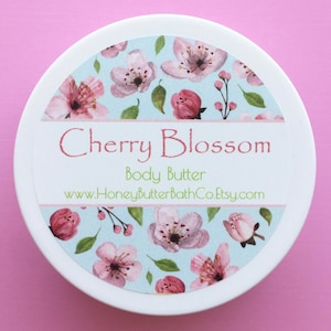 チェリーブロッサム | ボディバター、ローション、クリーム、和風、花嫁介添人、花、花柄、花、先生、セルフケア、花嫁、お母さん、ギフト、桜