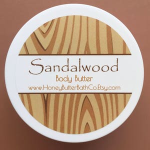 Sandalwood | Body Butter, Lotion, Cream, Wood, Cedar, Birthday, Gift for Him, Guy, Brother, Husband, Men, Groom, Dad, Father, Boyfriend, Man