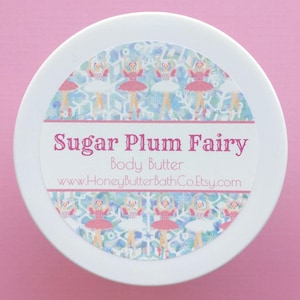 Sugar Plum Fairy | Body Butter, Cream, Lotion, Sugar, Candy, Plum, Fairy, Stocking, Holiday, Winter, Christmas, Dance, Snow Queen, Ballet
