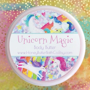 Unicorn Magic | Body Butter, Lotion, Cream, Fruit Loops, Rainbow, Birthday, Sweet, Magic, Party Favor, Fruit, Gift, Unicorn, Self Care, Star