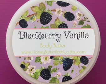 Blackberry Vanilla | Body Butter, Lotion, Cream, Raspberry, Organic, Unique Gift, Fruit, Bridesmaid, Jam, Self Care, Berry, New Mom Gift