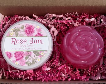Rose Petal Jam | Body Butter, Cream, Lotion, Body Cream, Rose, Bridesmaid, Mom, Bride, Floral, Mothers Day, Gift, Floral, Flower, Rose Hip