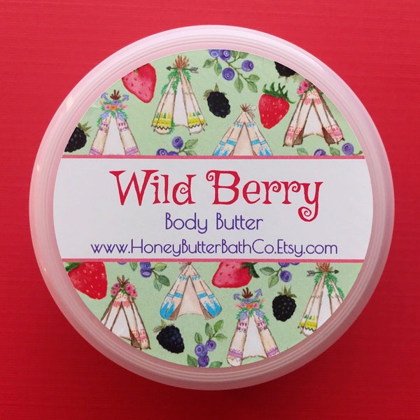 Wild Berry | Body Butter, Cream, Lotion, Berry, Raspberry, Cherry, Strawberry, Blueberry, Organic, Fruit, Tepee, Jam, Jelly, Caramel, Kids