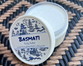 Basmati | Body Butter, Cream, Lotion, Toasted Rice, Coconut Milk, Vanilla, Cedar, Self Care, Unique, Housewarming, Cozy, Hygge, Kawaii