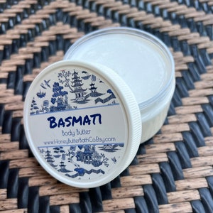 Basmati | Body Butter, Cream, Lotion, Toasted Rice, Coconut Milk, Vanilla, Cedar, Self Care, Unique, Housewarming, Cozy, Hygge, Kawaii