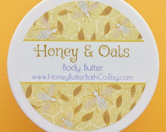 Honey & Oats | Body Butter, Lotion, Cream, Oatmeal, Milk, Honey, Baby Shower, Self Care, Gift, Bee, Mom, Beekeeper, Comfort, Get Well, Hygge