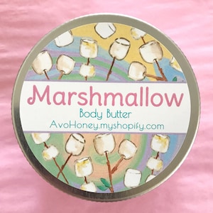 Marshmallow Body Butter, Lotion, Cream, Toasted Marshmallow, Sweet, Sugar, Self Care, Bakery, Body Cream, Dessert, Self Care, Birthday Marshmallow