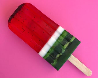 Watermelon Soap Popsicle | Watermelon, Soap, Popsicle Soap, Summer, Melon, Fruit, Pop, Popsicle, Self Care, Gift, Unique, Holiday, Cute, Mom